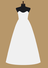 A Linien Form Hochzeitskleid